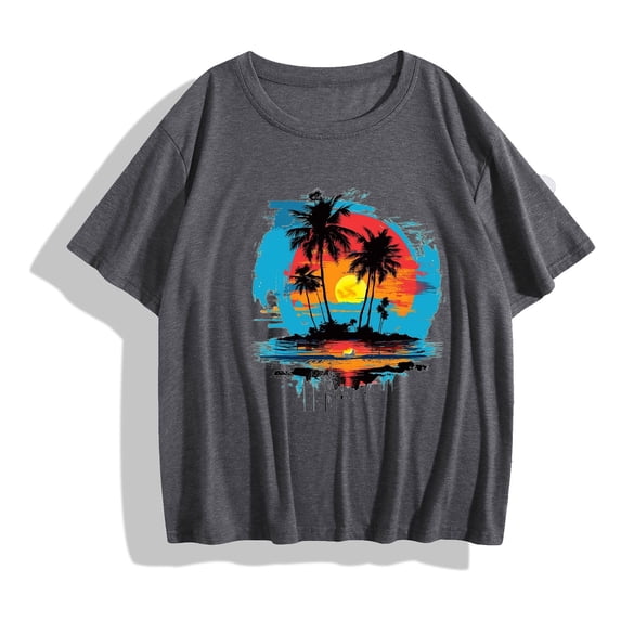 Bgstyu Casual Floral Beach Shirts for Women Hawaiian Graphic Tees ...