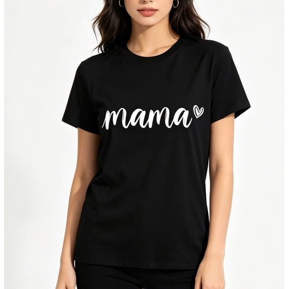 Bgstyu Mama Shirts for Women 2026 Oversized Mama Letter Print Mom Life Tshirts Mothers' Day Short Sleeve Casual Trendy Graphic Tee Tops
