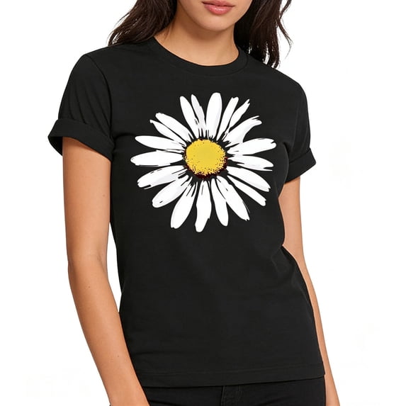 Bgstyu Summer Graphic shirts for Women Cute Boho Flowers Tshirt Casual Short Sleeve Crew Neck Tee Tops