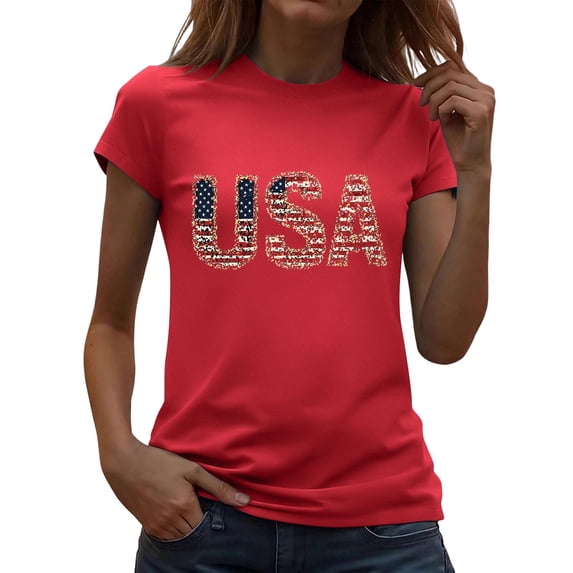 Bgstyu Women's 4th of July Shirt Patriotic Graphic Tees Independence Day Tops Summer Casual Soft 250 Anniversary USA Shirt S-2XL