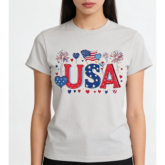 Bgstyu Women's 4th of July Shirt Patriotic Graphic Tees Independence Day Tops Summer Casual Soft 250 Anniversary USA Shirt S-2XL