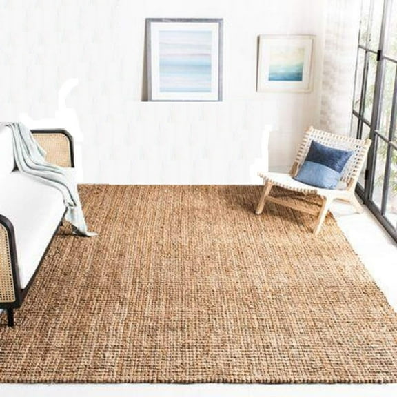 BhAvYa International Jute Patta Hand Woven Decorative Rug for Living Room, Bedroom, Kitchen, Entryways (3x5 feet)