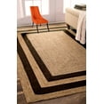 thumbnail image 1 of BhAvYa International Jute and Black Cotton Double Patti Reversible Hand Woven Decorative Rug/Durry/Carpet for Kitchen/Home (4x6 feet), 1 of 3