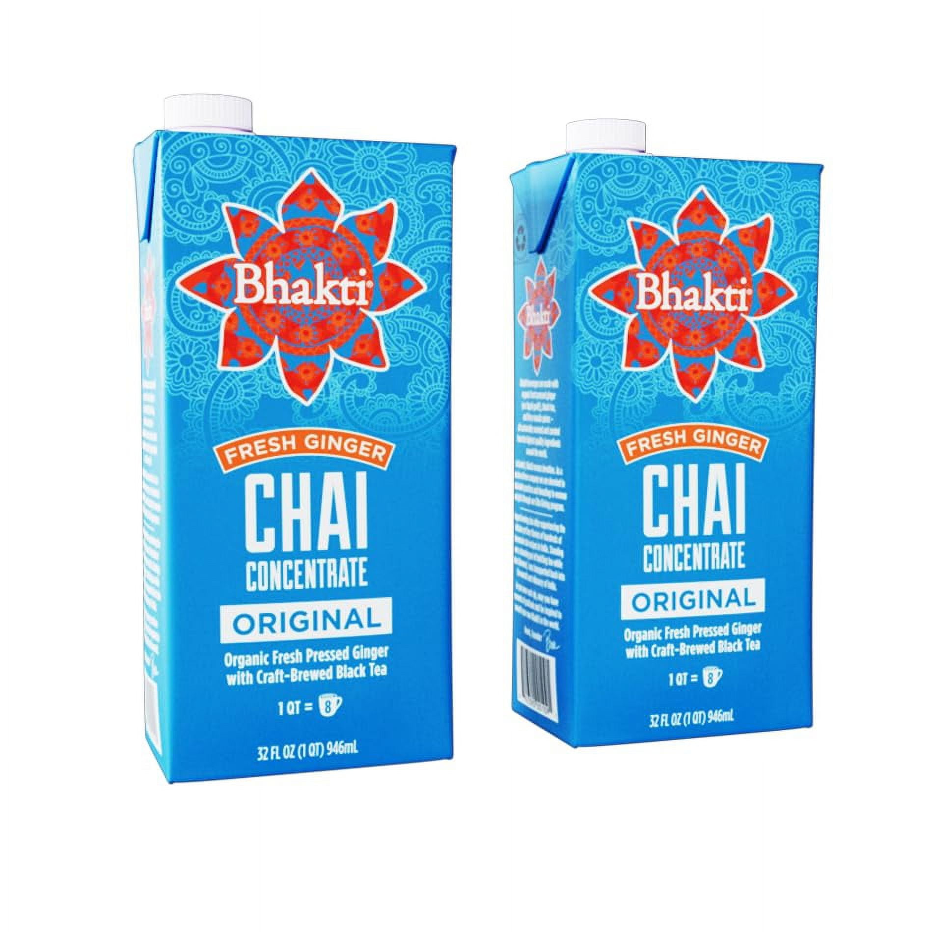 Bhakti Chai Tea Concentrate, Original, Fresh Pressed Ginger and Black Tea Blend, Vegan, Fair