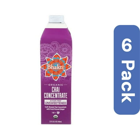 Bhakti Unsweetened Chai Concentrate 32 oz (Pack Of 6)