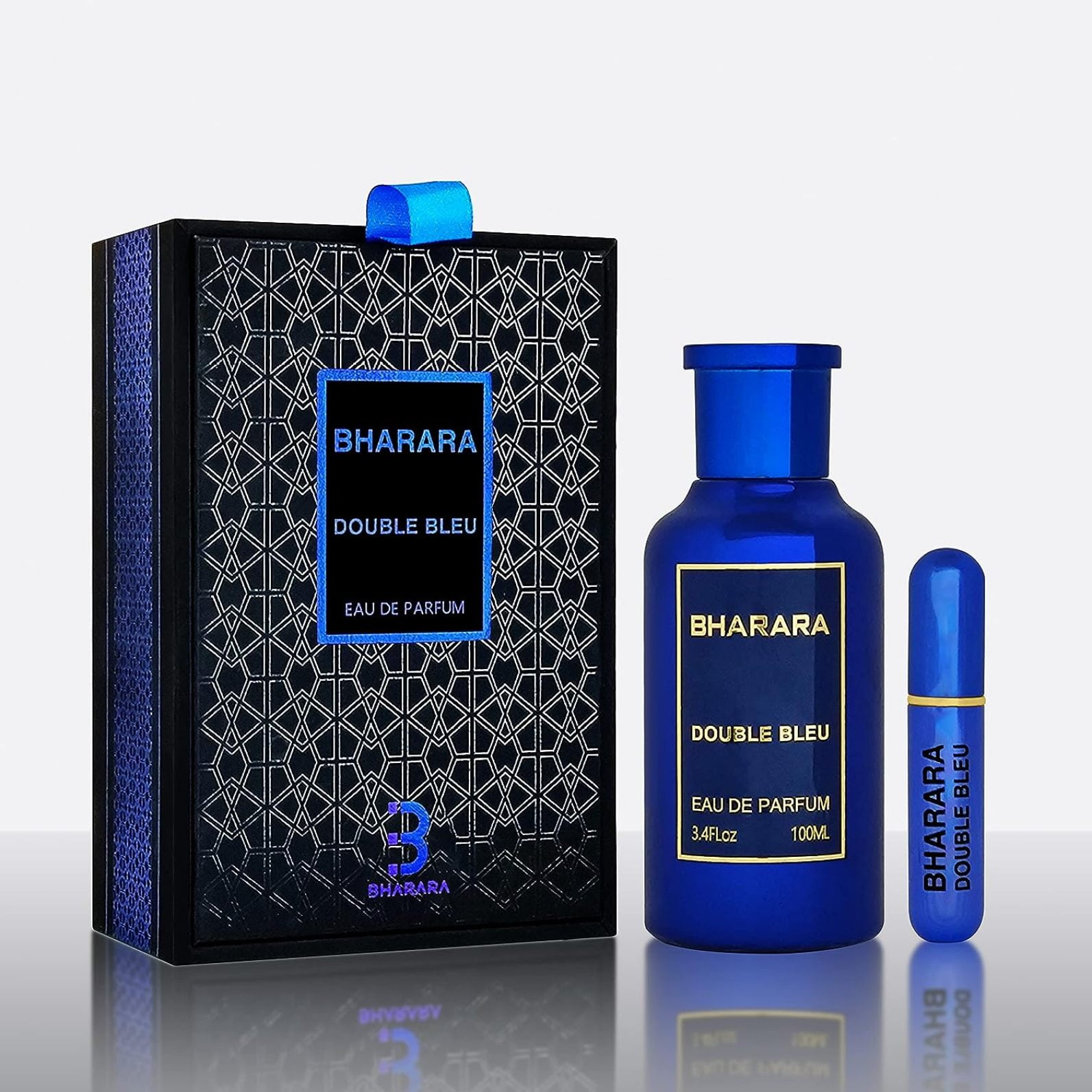 Bharara Double Bleu Pour Homme Eau de Parfum For Men 100ml/3.4oz Spray,  NEW!!!