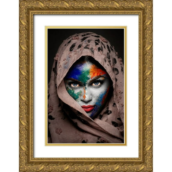 Bhattacharyya, Partha 11x14 Gold Ornate Wood Framed with Double Matting Museum Art Print Titled - DUALISM