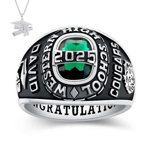 Bhavani Gems CLASS RING Custom Men's Class Rings for High School or College Graduation-Royal
