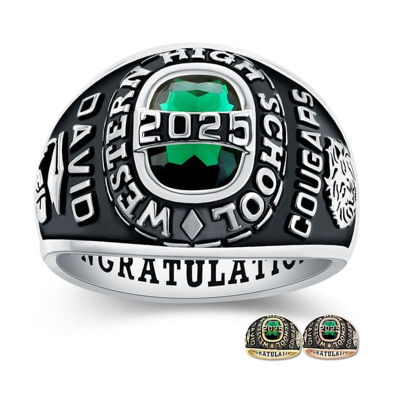 Bhavani Gems CLASS RING Custom Royal Birthstone Class Rings for Men High School and College Graduation
