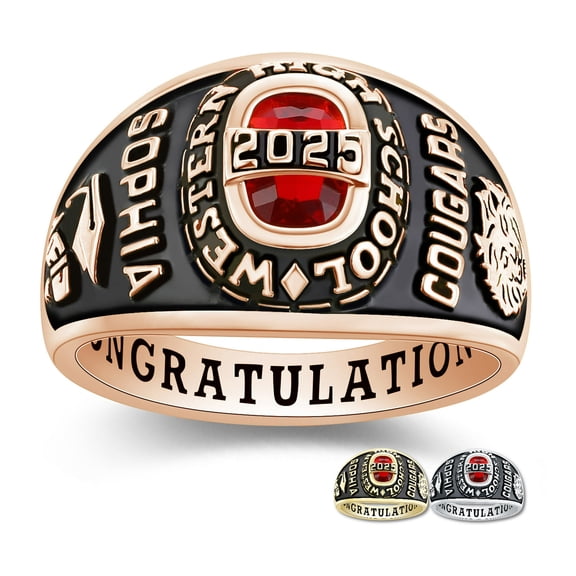 Bhavani Gems CLASS RING Custom Royal Class Rings for Women High School and College Graduation CZ Birthstone