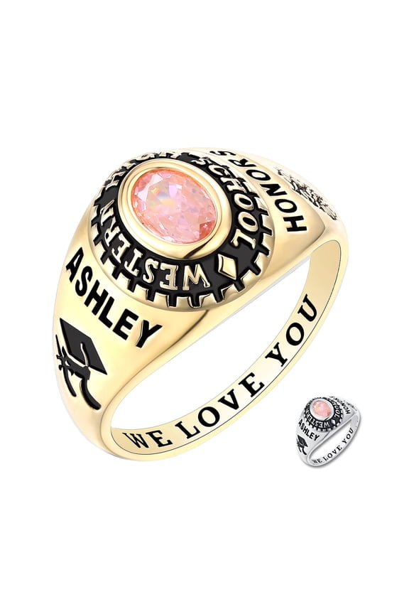 CLASS RING Custom Smooth Classic Women's Class Rings for High School and College Graduation