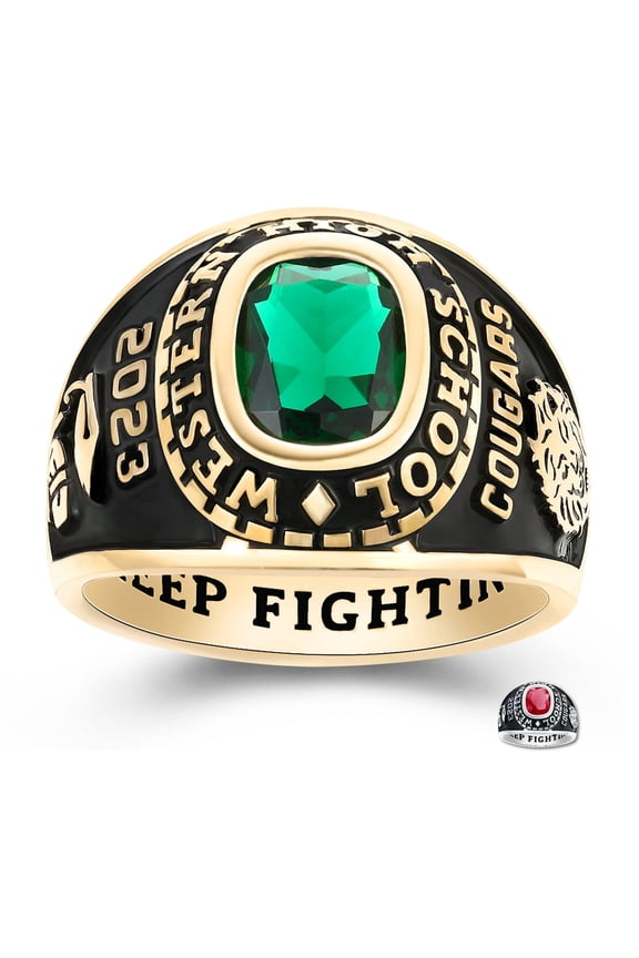 CLASS RING Customized Ultimate 10kt Yellow Gold plated Class Rings for Men High School or College
