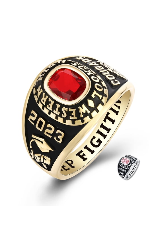 CLASS RING Customized Ultimate 10kt Yellow Gold plated Class Rings for Women High School College