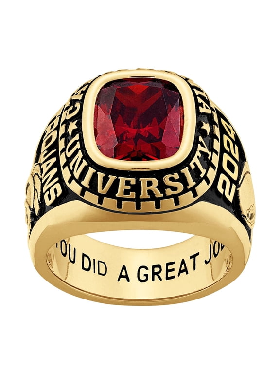 CLASS RING Men's Yellow Celebrium Large Classic Class Ring, Personalized, High School or College