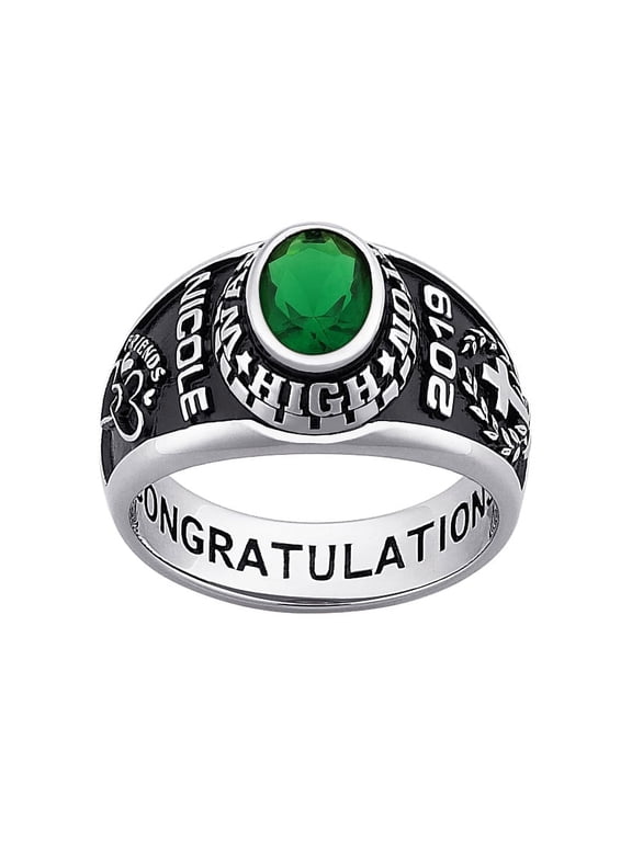 CLASS RING Women's Celebrium Classic Oval Stone Class Ring, Personalized, High School or College Graduation Ring