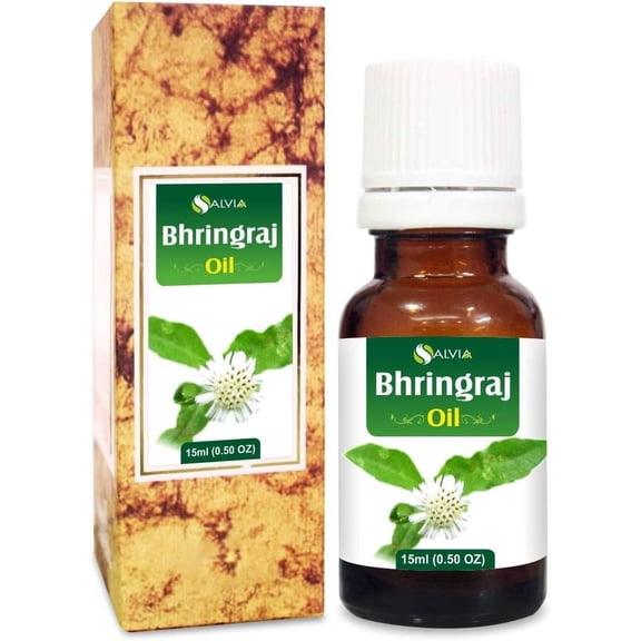 Bhringraj Oil (Eclipta alba) 100% Pure & Natural - Undiluted Uncut Cold Pressed Premium Oil Use for Aromatherapy, Skin Care & Hair - Therapeutic Grade - 15 ML by Salvia