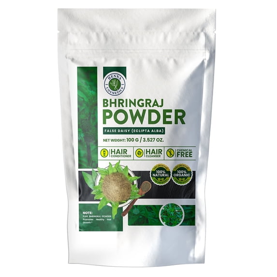 Henna Cosmetics Bhringraj Powder Hibiscus Herb Hair and Scalp Conditioner, 100 Grams (3.5 oz)