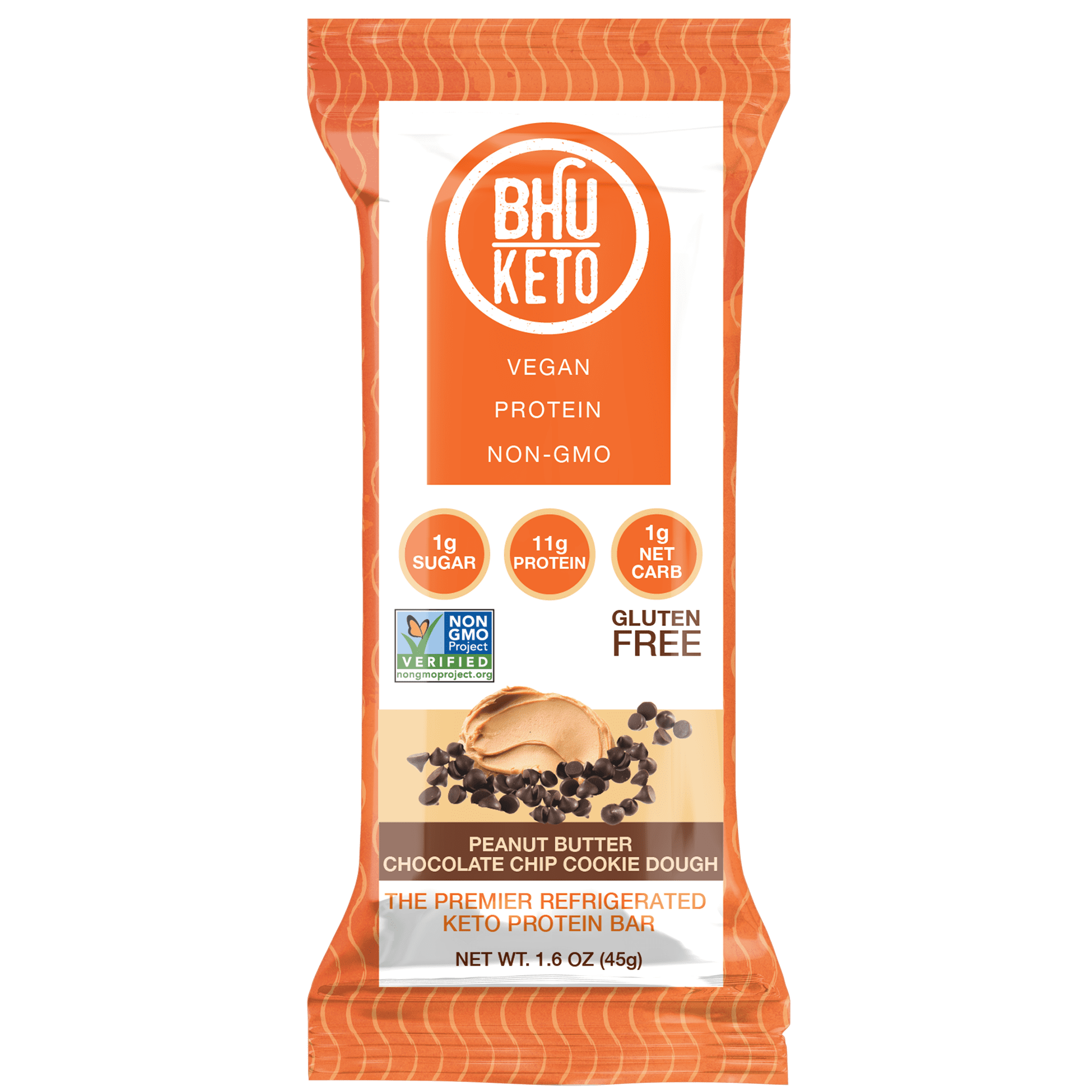 Bhu Foods Peanut Butter Chocolate Chip Cookie Dough Keto Protein Bar, 1