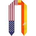 thumbnail image 1 of Bhutan Mix USA United States Flag Graduation Stole For International Student Stole Pride Cheers Shawls, 1 of 6