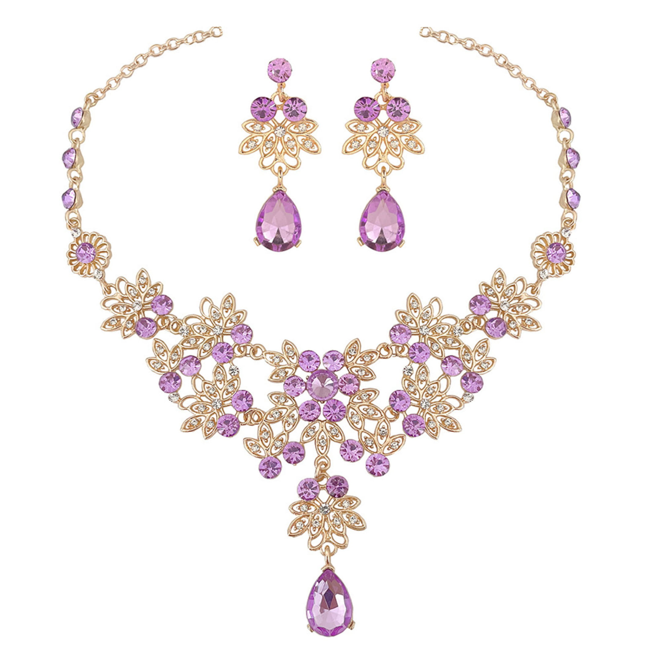 Buy Designer Sarees, Salwar Kameez, Kurtis & Tunic and Lehenga  Choli.Beautiful Purple Necklace Set