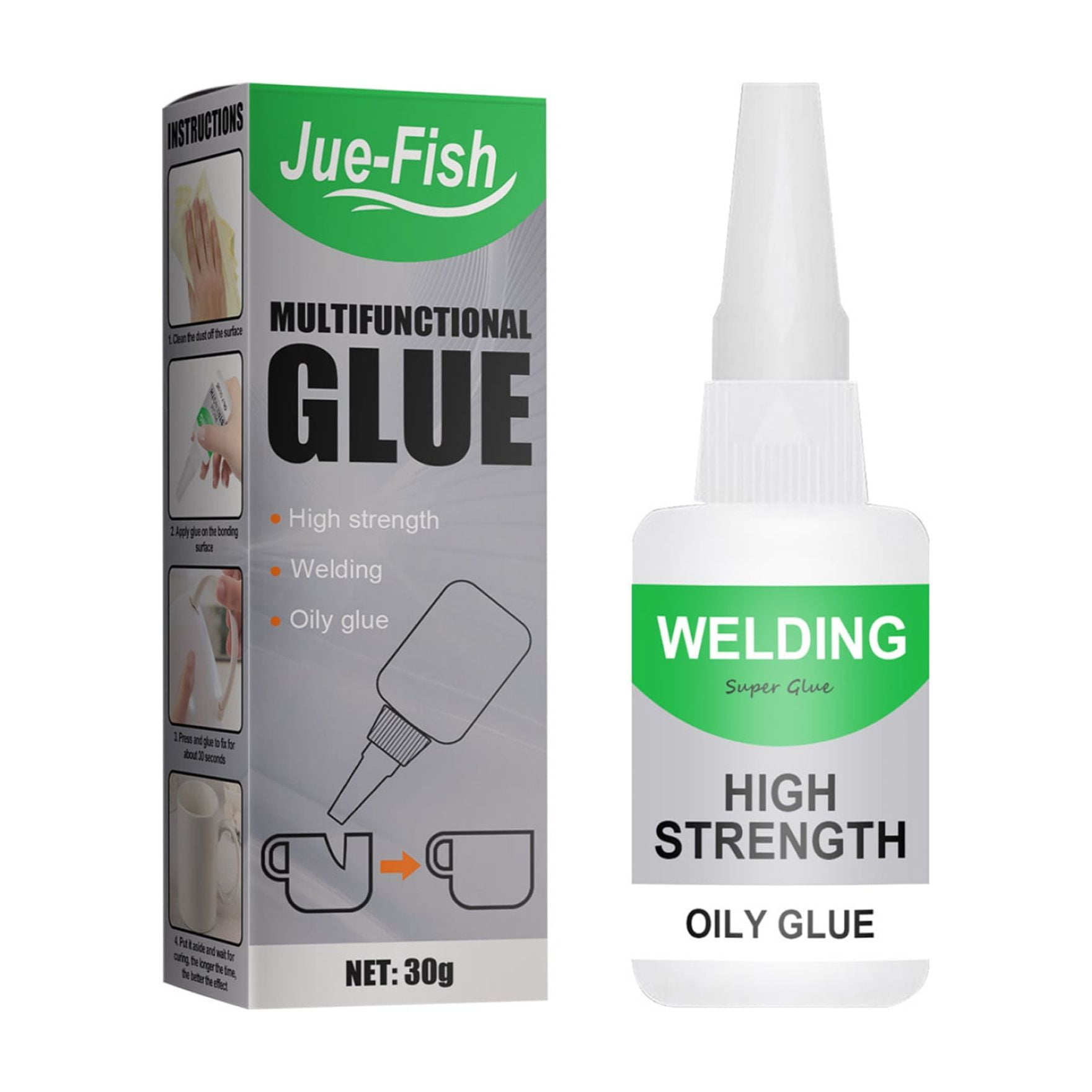 Universal Welding Oily Glue Quick Dry Durable Acrylate Adhesive Glue for Metal Glass Plastic Repair, Size: 30