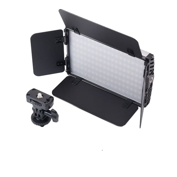 Bi-Color Dimmable LED Video Light For Studio Product Photography Video Shooting With Barndoor 3200-5600K CRI 96+ - Wide Angle Beam