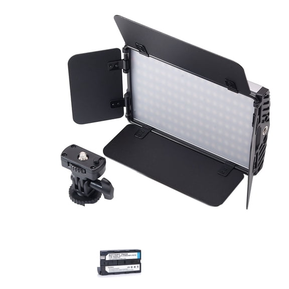 Bi-Color Dimmable LED Video Light For Studio Product Photography Video Shooting With Barndoor 3200-5600K CRI 96+