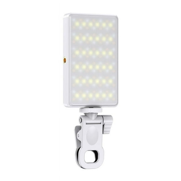 Bi-Color LED Selfie Light with Clip 3000mAh Rechargeable Battery Ideal for Video Conferences, Vlogs, and Laptop Use,1 x Bi-Color LED Selfie Light Kit,White