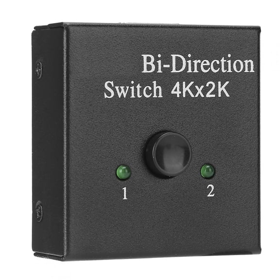 Bi-Directional HDMI Switcher 4K 1080p, 2 Port HDMI Splitter Video Adapter for HDTV, Projector, Monitor (Black)