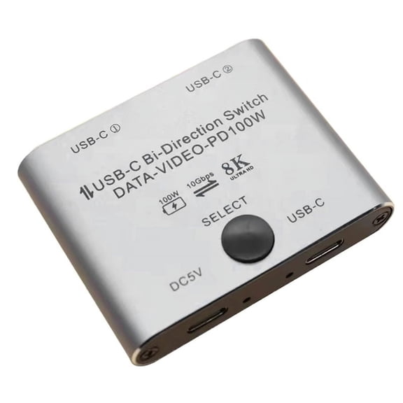 Bi Directional USB C Switch Splitter 8K USB C Switcher KVM 8K 60Hz 4K 144Hz Video for Multiple Source No USB C Line