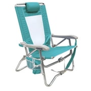 GCI Outdoor Bi-Fold Beach Chair Compact Low Profile Reclining Chair, Seafoam