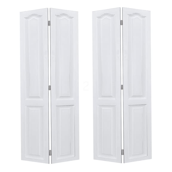 Bi-Fold Door 3/4 Inch MDF 84 Inch x 84 Inch Milk White Finish Complete With Matching Hardware Kit
