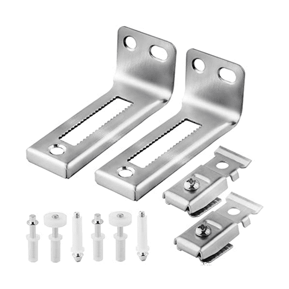 Bi Fold Door Hardware Set, 2 Packs of Louver Door Hardware, Contains Top and Bottom Pivots, Brackets and Guide Wheel