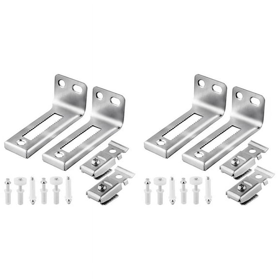 Bi Fold Door Hardware Set, 4 Packs of Louver Hardware, Contains Top and Bottom Pivots, Brackets Guide Wheel