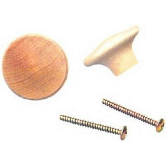 Bi-Fold Door Knob, Unfinished Birch, 1.75-In., 2-Pk.