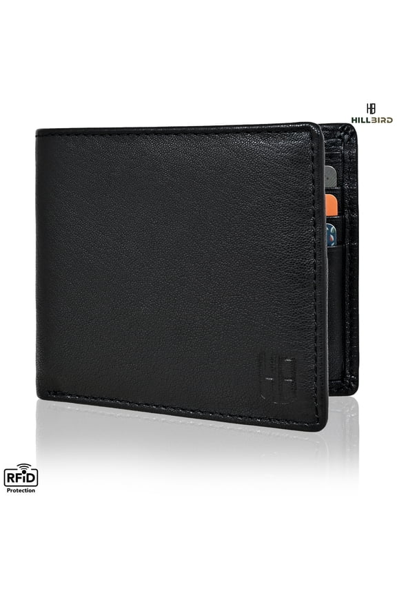 Bi-Fold Genuine Leather Classic Handmade Anti-Theft RFID Blocking Traveller Wallets For Men's (BLACK)
