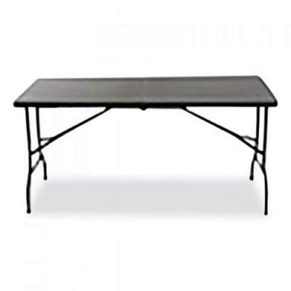 Bi-Fold Rectangular Folding Table Charcoal Gray