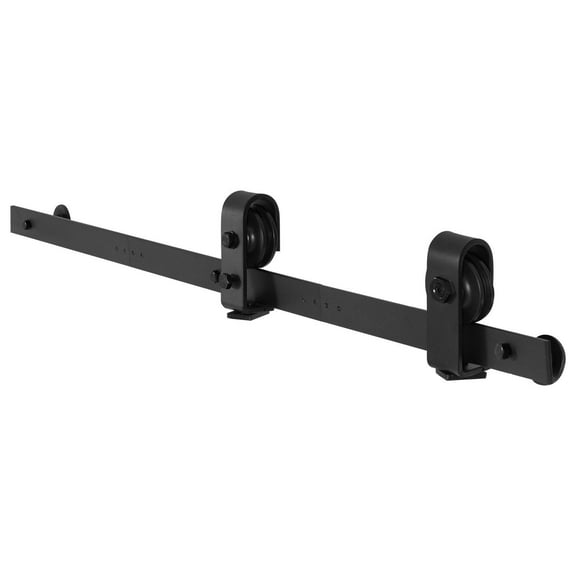 Bi-Folding & Sliding Barn Door Hardware Kit, 40" Track, for Two 18" Doors, Easy Installation, Rustic Brown