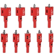Tonsiki 9Pcs Carbide Hole Saw Kit with Mandrels, HSS Hole Saw Set for soft Wood, Plastic, Plywood, Thin Metal, drywall, hole saw drill bit, 1/2"- 3/5"16-38mm