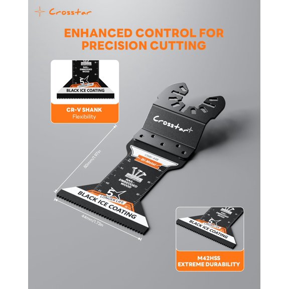 Bi-Metal Oscillating Saw Blades Set with Black Ice Coating 3 Pack
