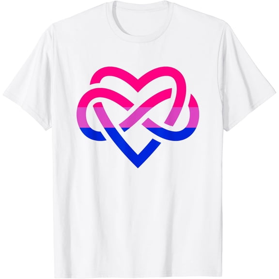 Bi Polyamorous - Throuple Bisexual Flag Polyamory T-Shirt100% pure cotton white short-sleeved T-shirts for men and women