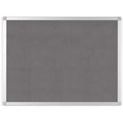 Bi-Silque FA03429214 24 x 36 in. Aluminum Frame MasterVision Ayda Felt Bulletin Board, Gray