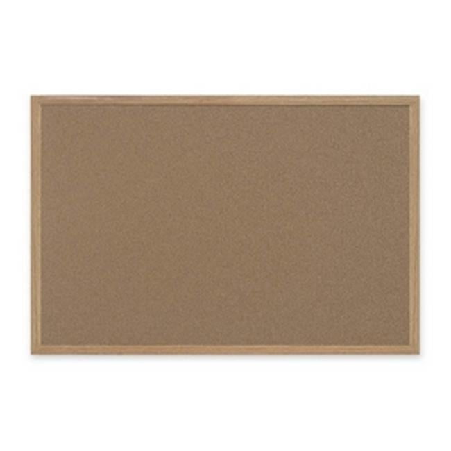 Bi-Silque Visual Communication Products  Earth Cork Bulletin Board, 24 x 36 in., Wood Frame