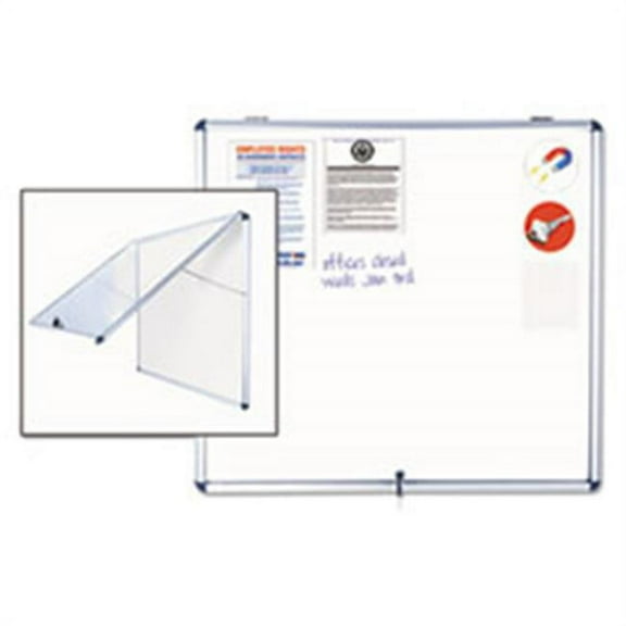 Bi-Silque Visual Communication Products VT380109150 Slim-Line Enclosed Dry Erase Board, 47 x 38 in., Aluminum Case