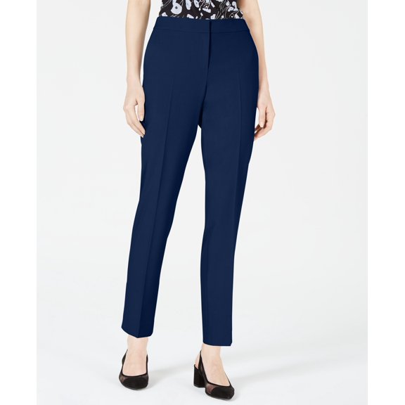 Bi-Stretch Straight-Leg Dress Pants Navy 8