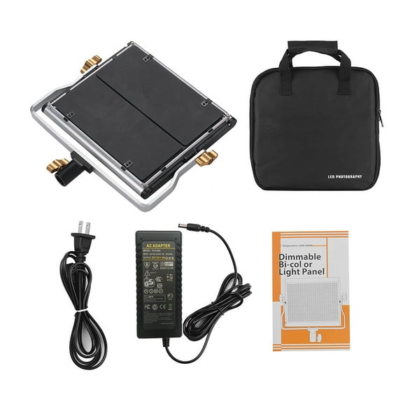 Bi-color Andoer Professional LED Video Light Dimmable 660 LED Bulbs Bi-Color Light Panel 3200-5600K CRI 85+ With U Bracket & Barndoor Lighting Kit For Studio Photography Video