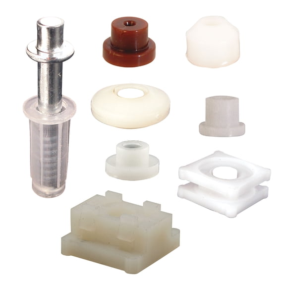 Bi-fold Door Top Pivot and Cap Repair Kit, Plastic Base Fits 3/8 in. Diameter, 7 Pairs Cap Assortment, Spring-Loaded (1 kit)