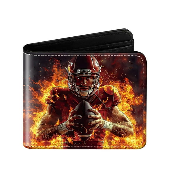 Bi-fold Leather Wallet For Kids, Gift For Ball Sports Lovers