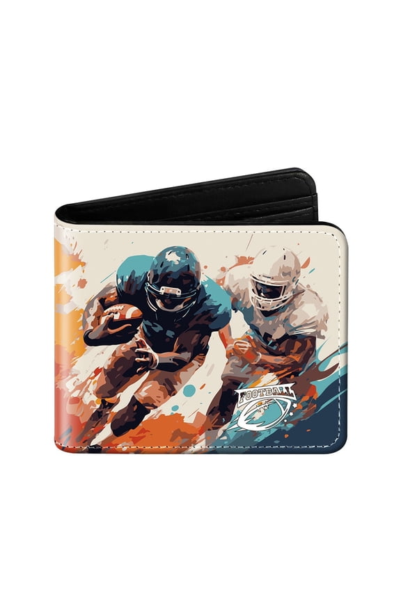 Bi-fold Leather Wallet For Kids, Gift For Ball Sports Lovers