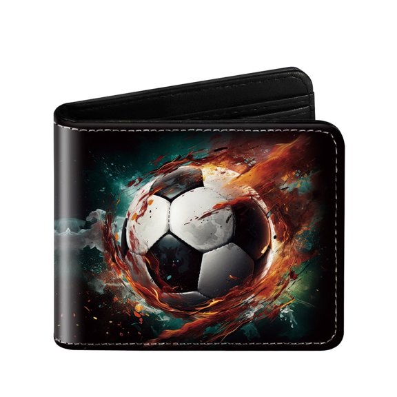 Bi-fold Leather Wallet For Kids, Gift For Ball Sports Lovers